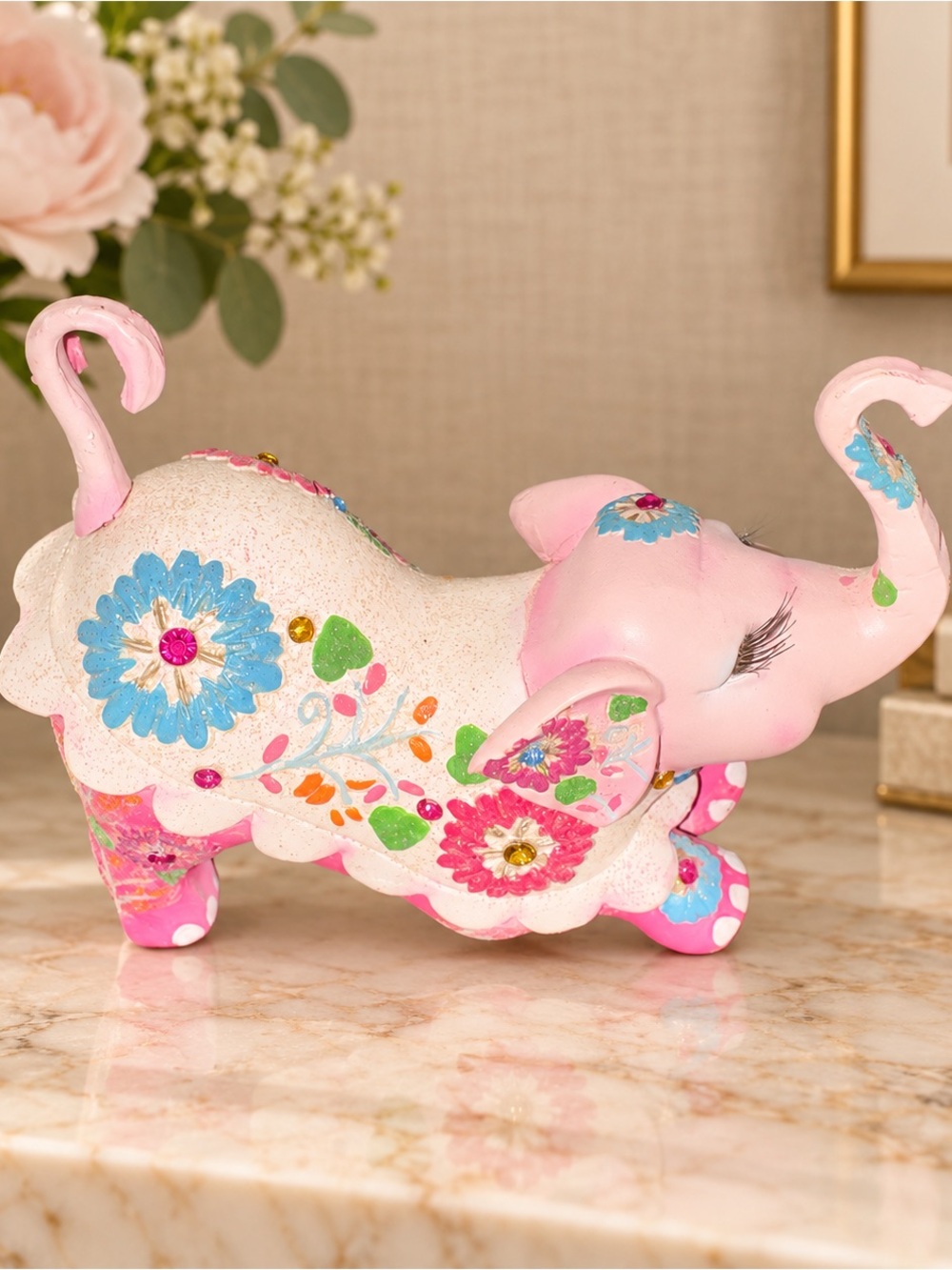 The Hamilton Collection reach high for hope Elephant Figurine Margaret La Van
